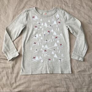 NWT J.Crew Skiing Penguins Graphic Long Sleeve Tee Size XS